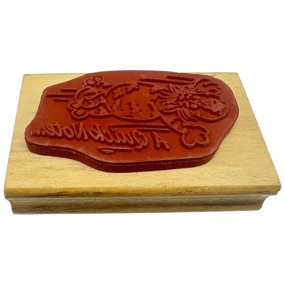 A Quick Note Cat Tiger Wood Mounted Rubber Stamp Anita’s - Picture 4 of 5